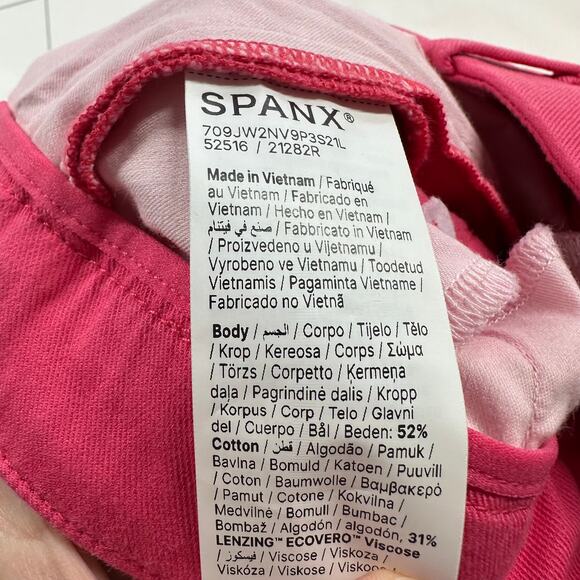 Spanx Shorts Womens XS Pink Tulip Twill 5" High Rise Chino Stretch Smooth Casual - Picture 5 of 12